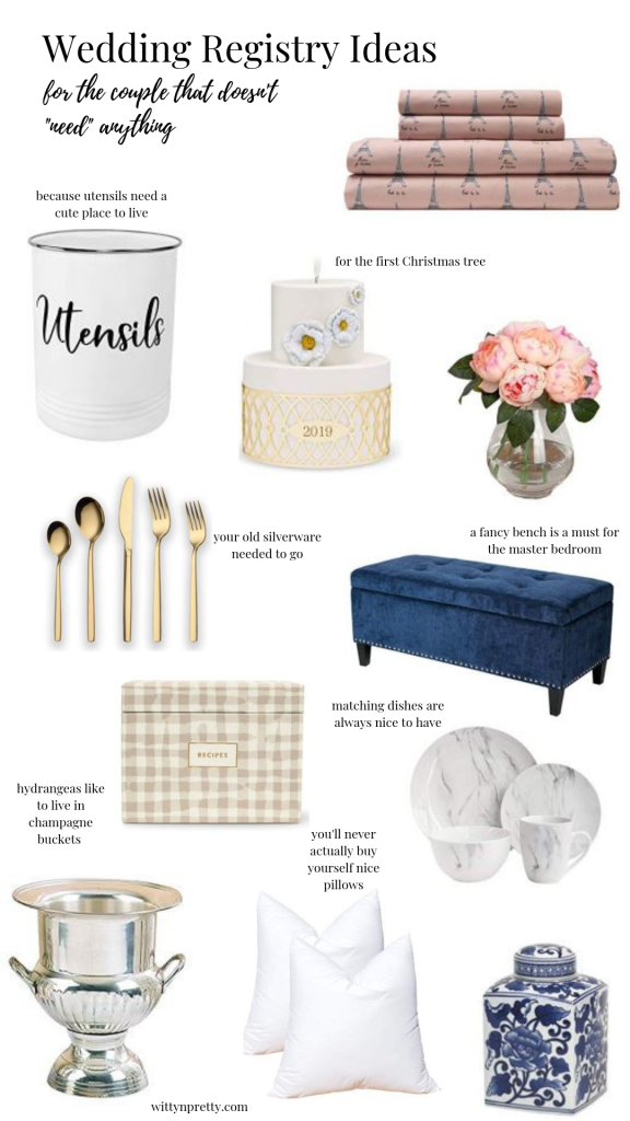 What to Put On Your Wedding Registry – WITTY 'N' PRETTY